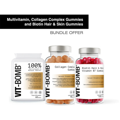 BUNDLE OFFER - Multivitamin, Collagen Complex Gummies and Biotin Hair & Skin Gummies