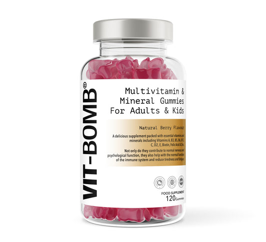 VIT-BOMB® Multivitamin & Mineral, Berry Flavour Gummies For Adults & Kids