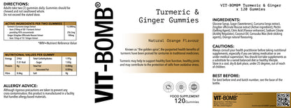 VIT-BOMB® Turmeric & Ginger, Orange Flavour Gummies